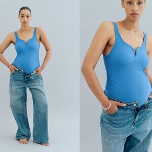 H&M Maternity Swimsuit Blue NWT Size Small